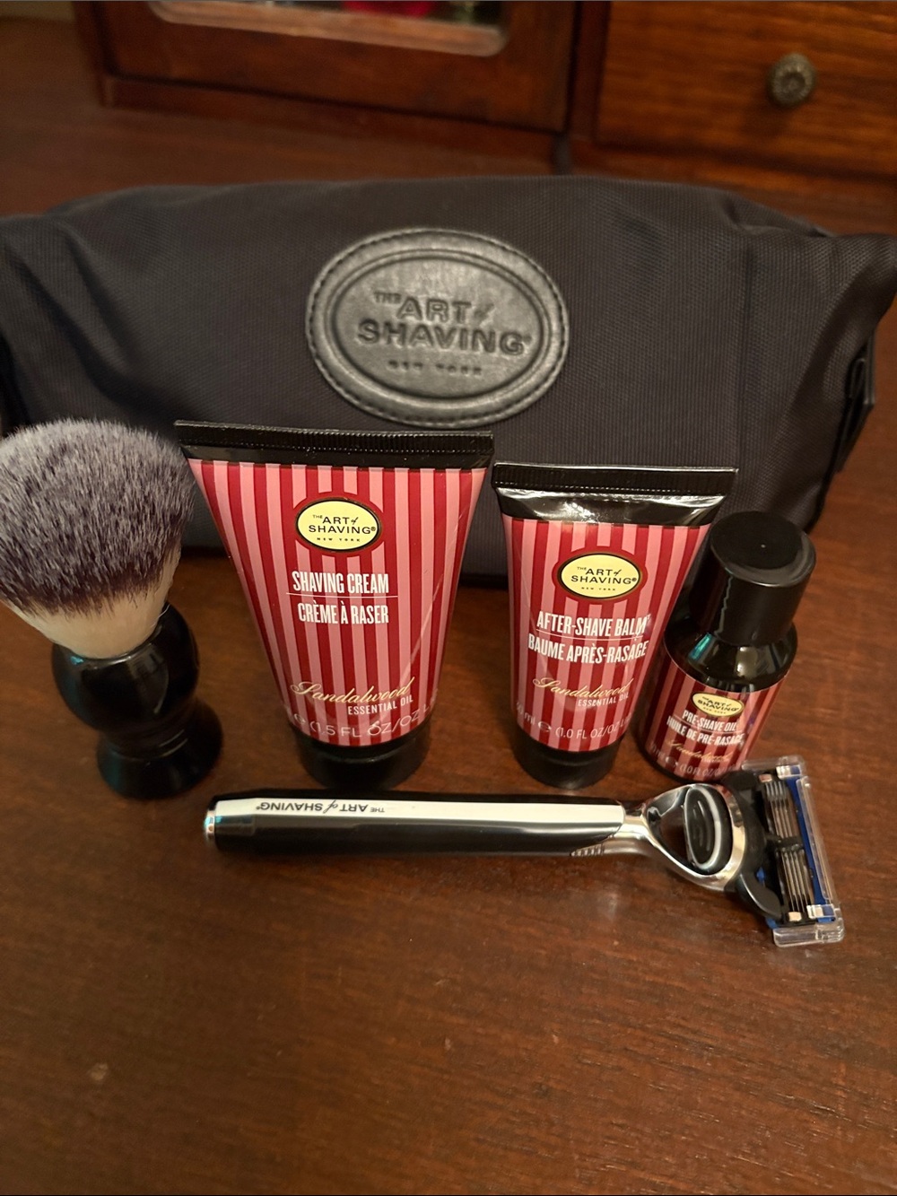 The Art of Shaving Lavender 5 Pc Travel kit W/Morris Park Razor (4 Cartridges)